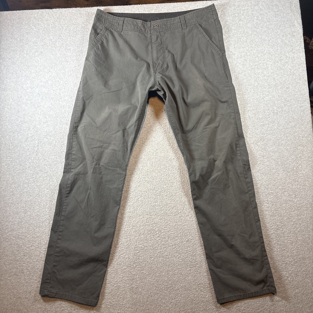 KUHL Men's Gray 38x34 Straight Leg Hiking Pants SLAX Chino Outdoor Nature